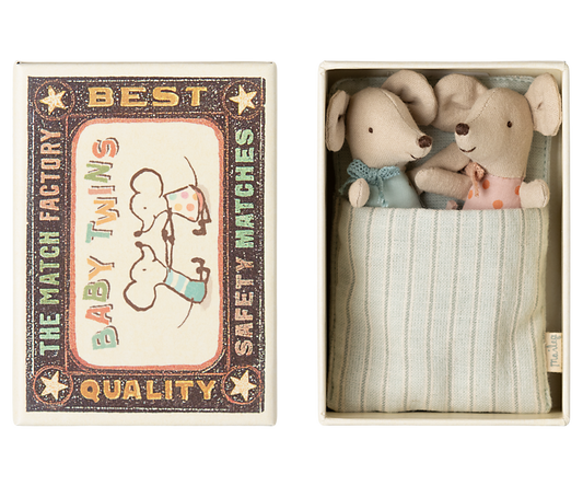 Twin Baby Mice in Matchbox