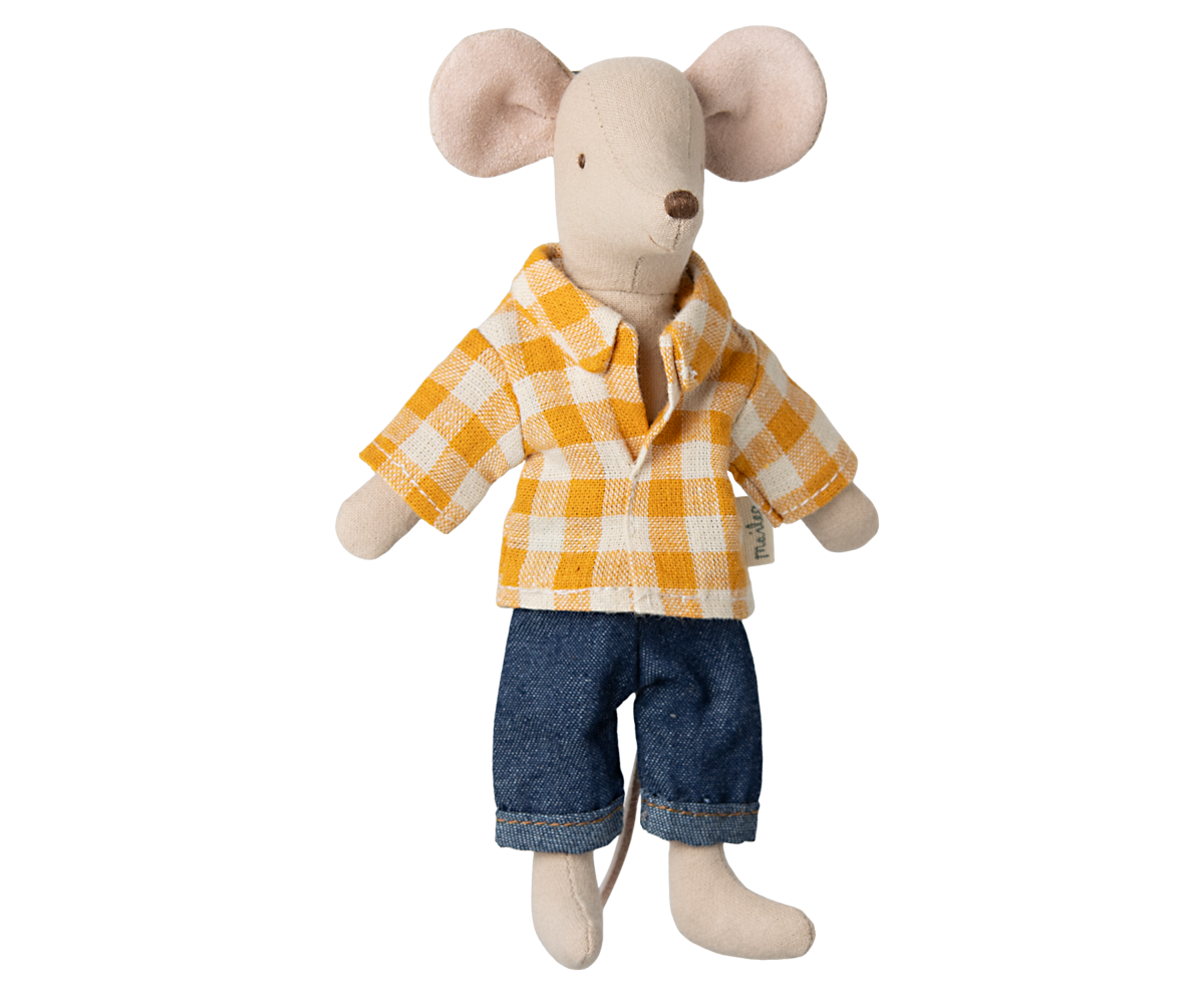 Dad Mouse in Checked Shirt and Denim