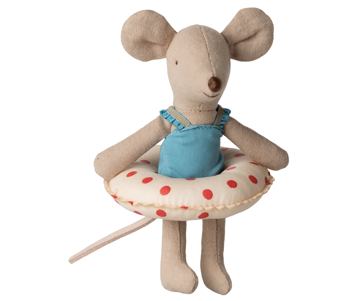 Beach Mouse With Float Little Sister Red Dots