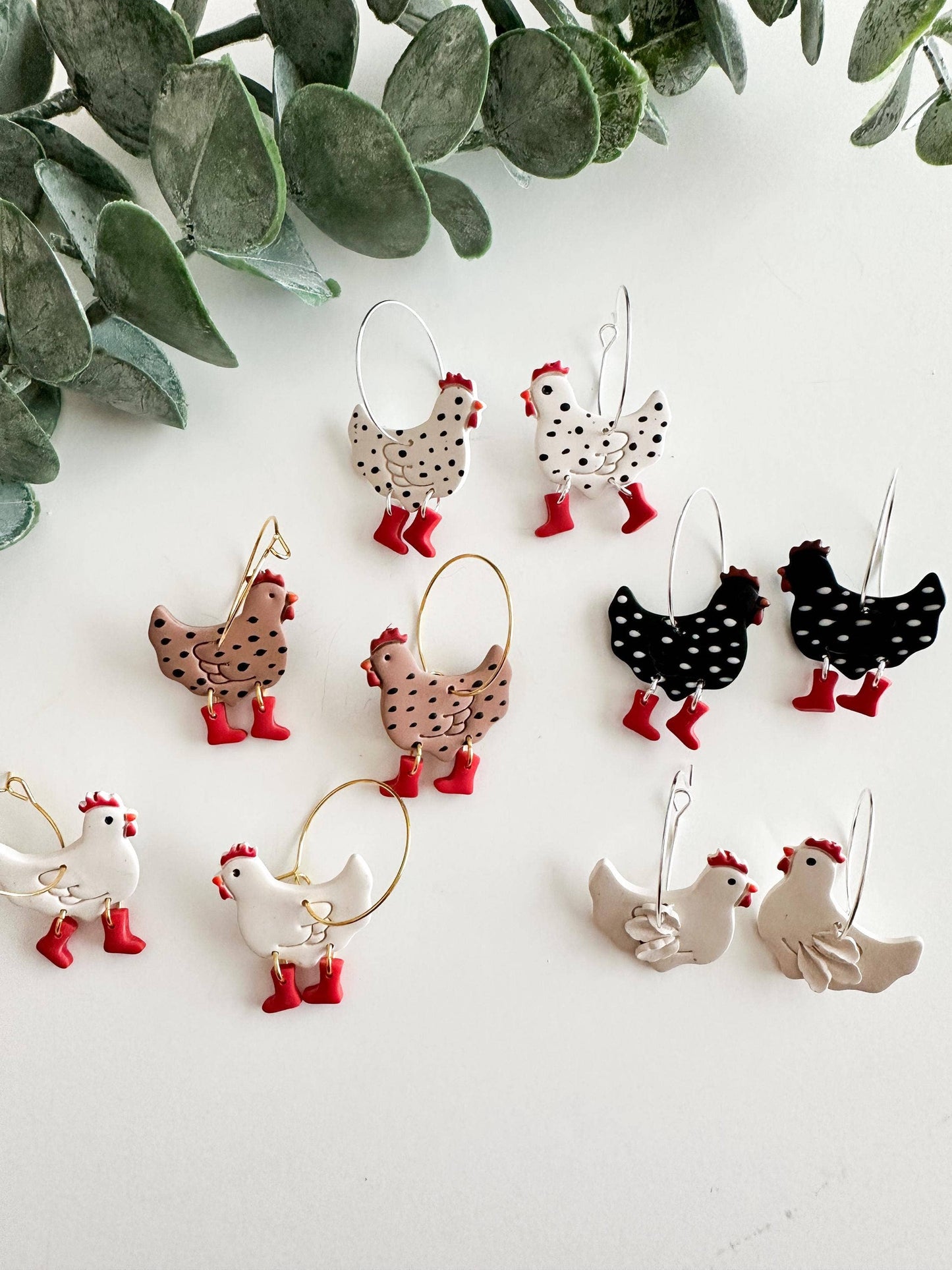 Chicken in Rain Boots Earrings