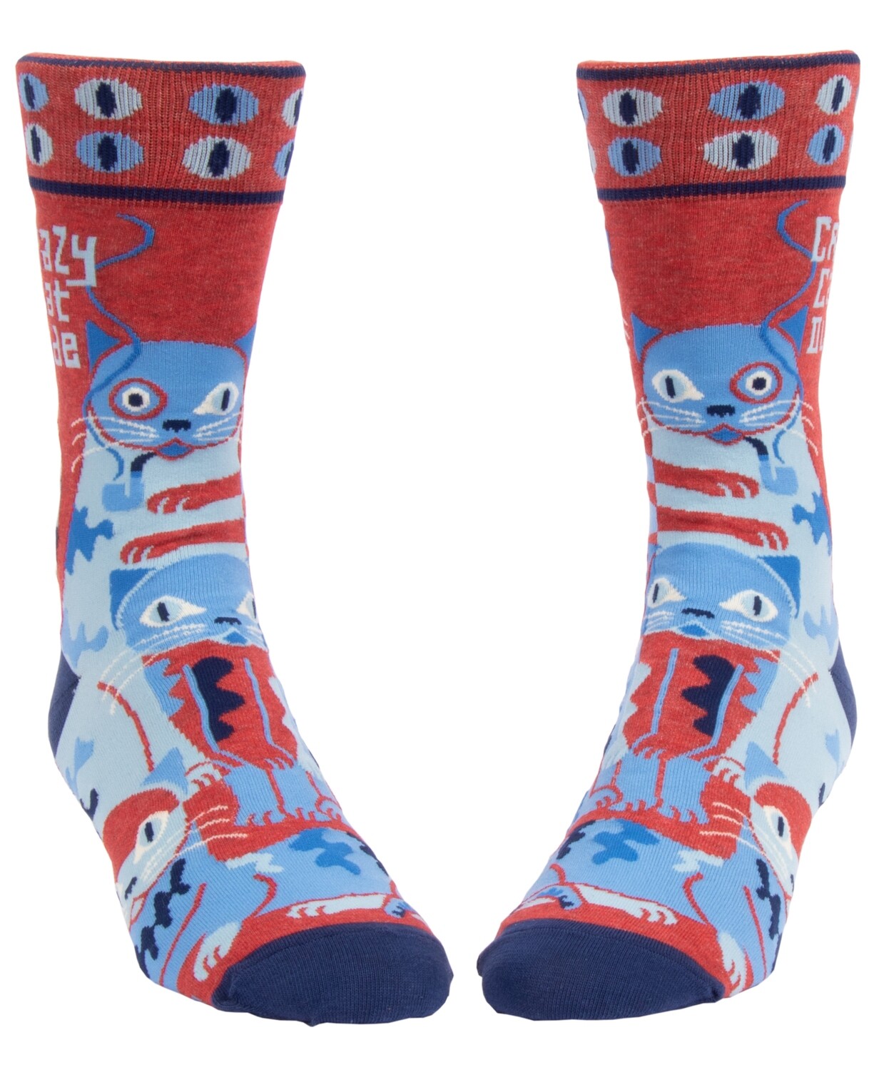 Crazy Cat Dude Men's Crew Socks