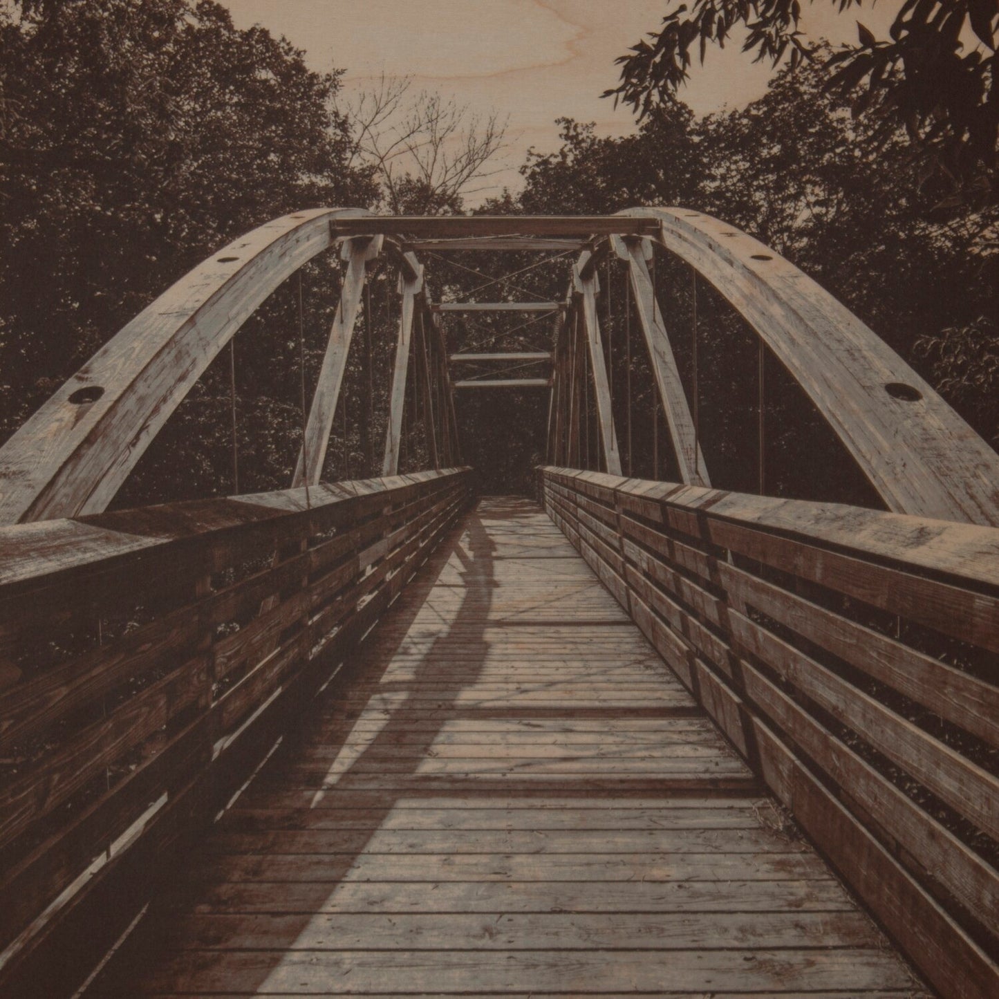 Wood Arch Bridge Print on Genuine Maple Wood