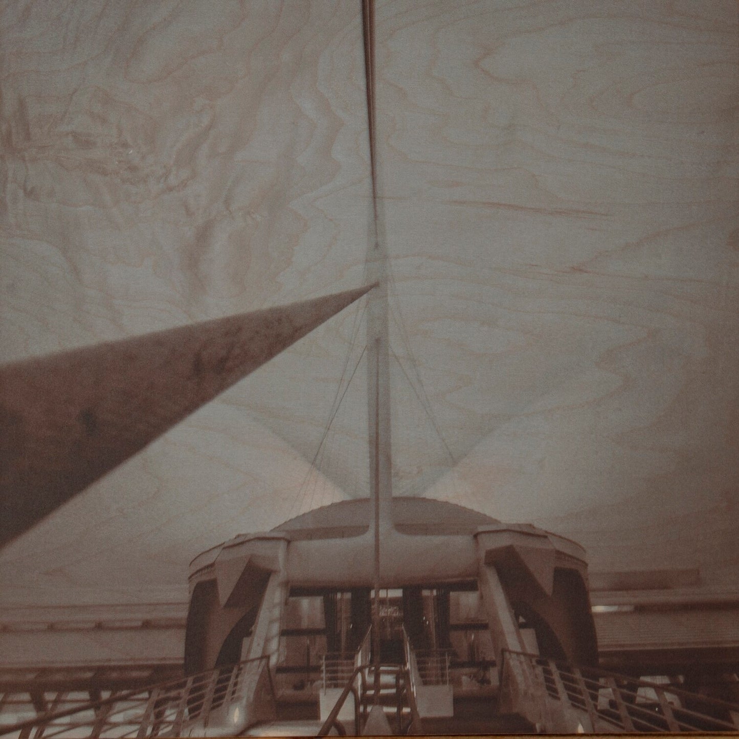 Milwaukee Art Museum in Fog Print on Genuine Maple Wood