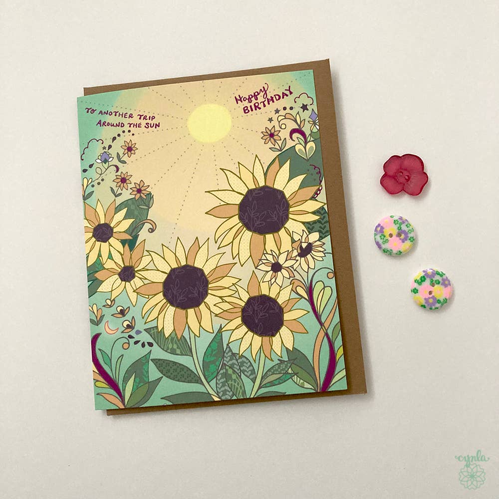 Sunflowers Happy Birthday Greeting Card
