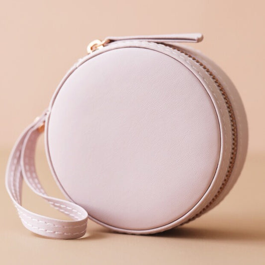 Lavender Round Travel Jewelry Case
