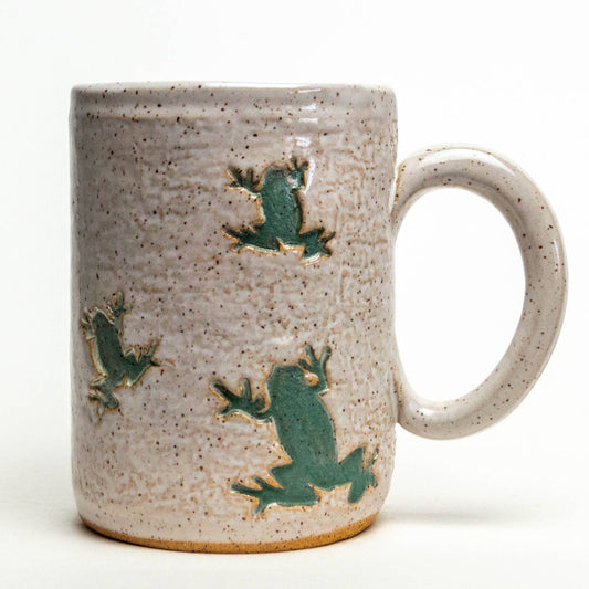 Poison Dart Frog Handmade Ceramic / Pottery White 14 oz Mug