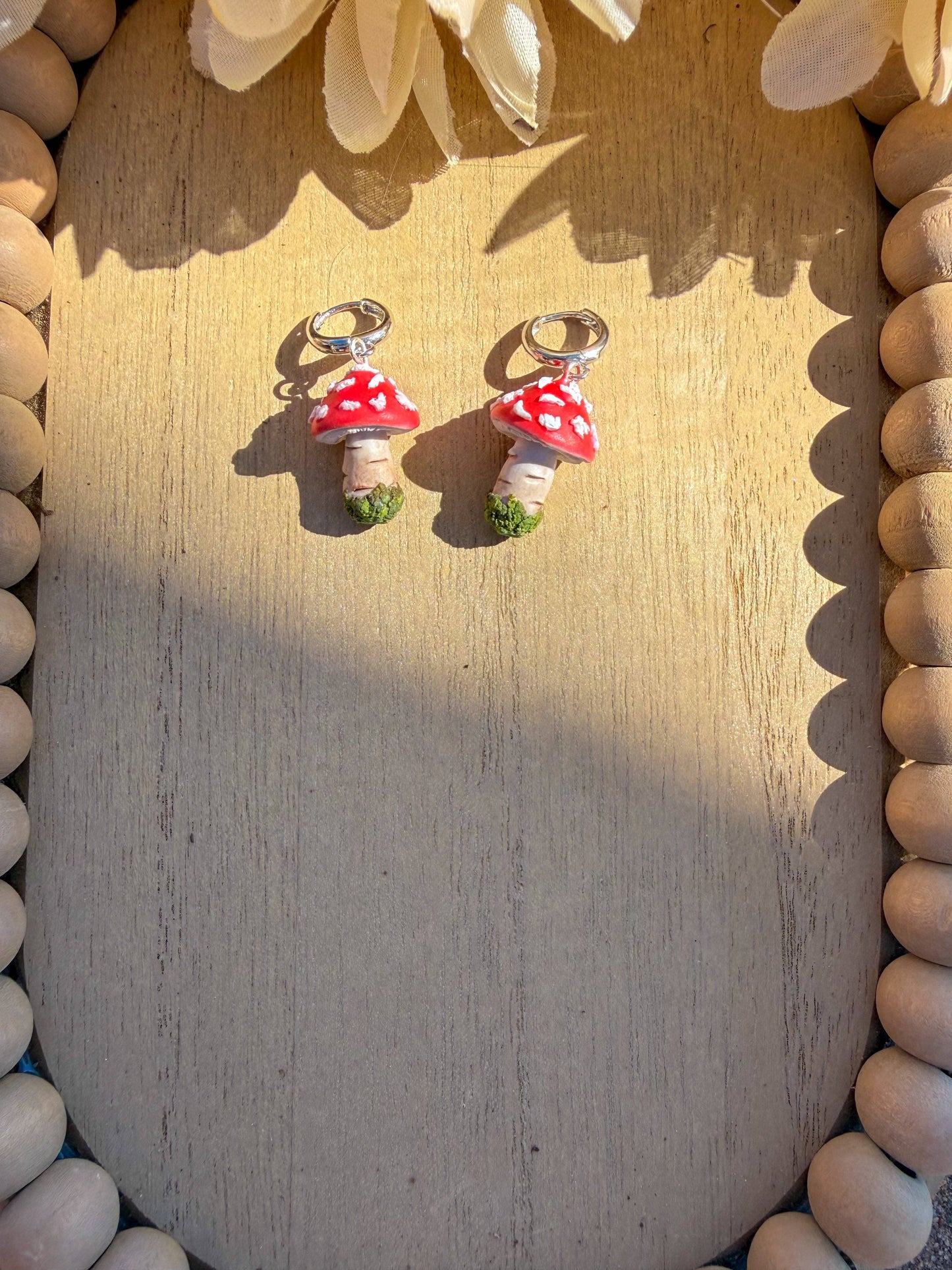 Red Toadstool Mushroom Earrings