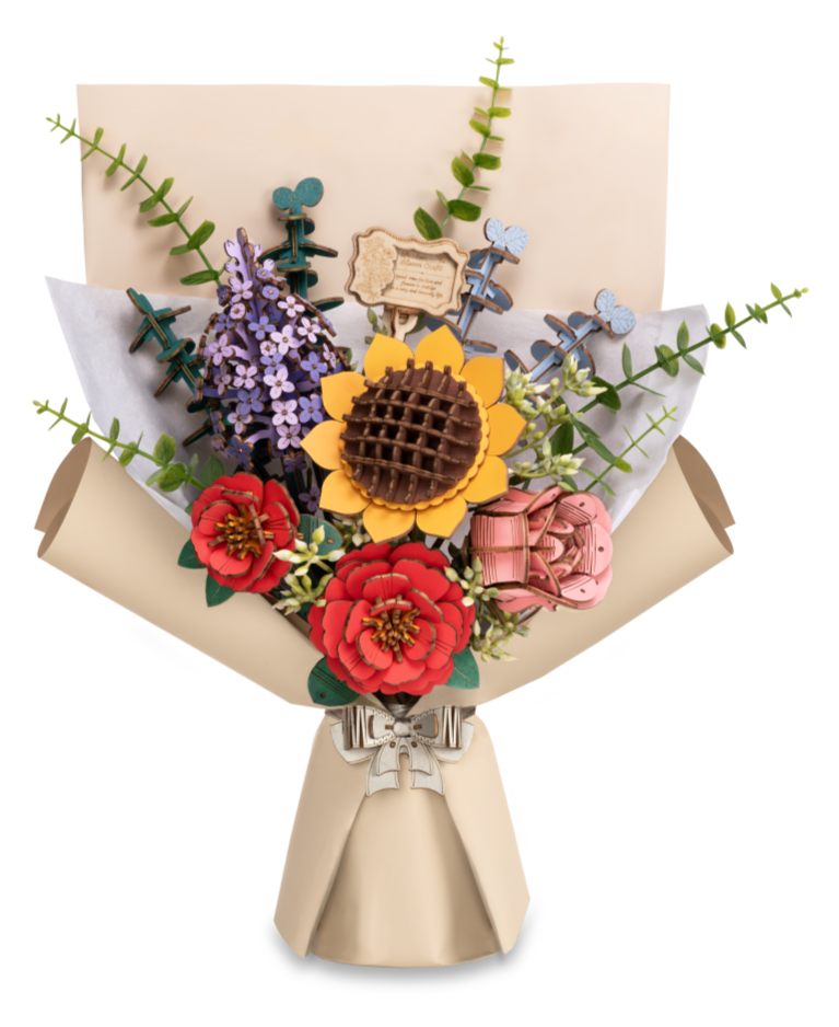 Rowood Wooden Flower Bouquet 3D Wooden Puzzle