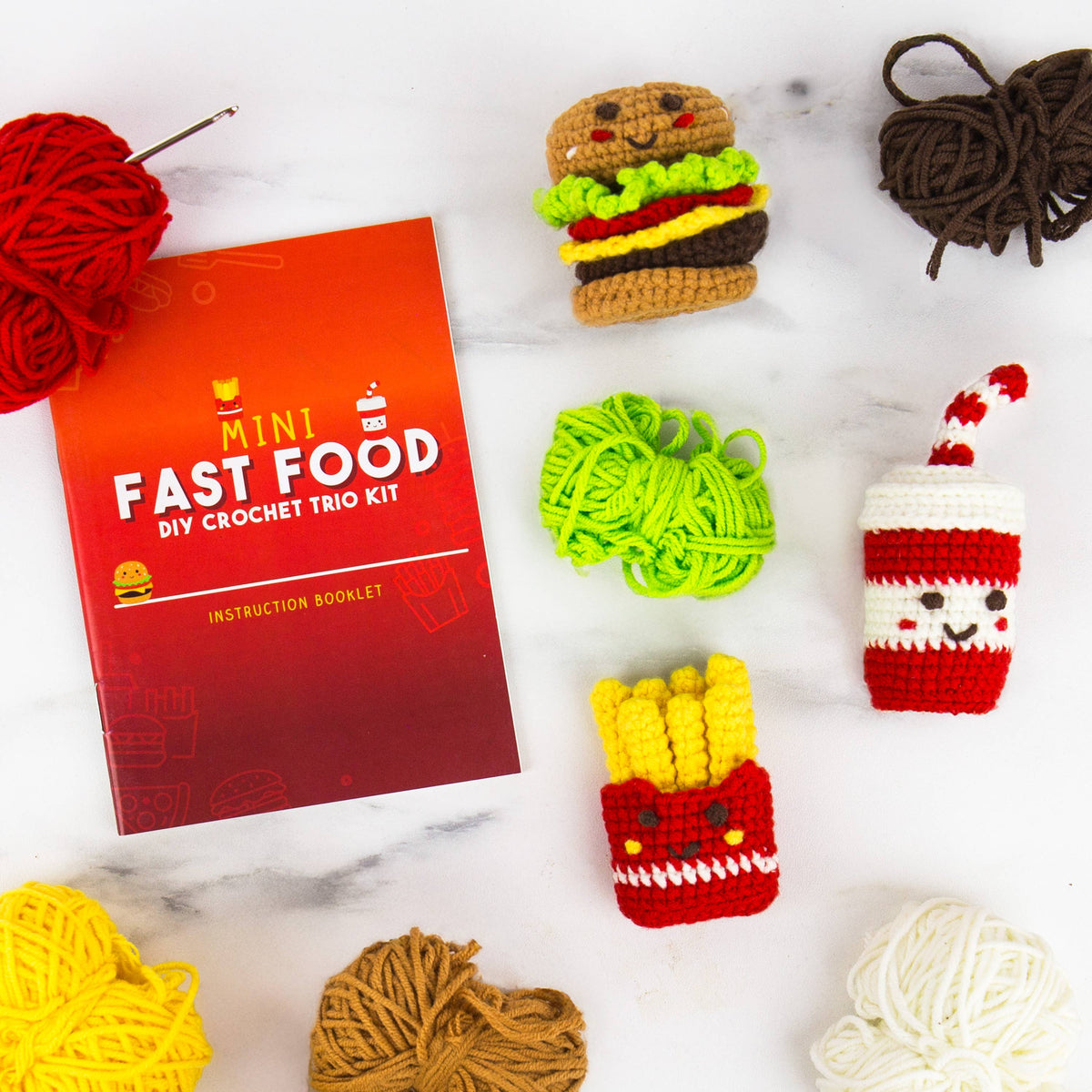 Pocket Crochet Craft Kits - Mini Fast Food