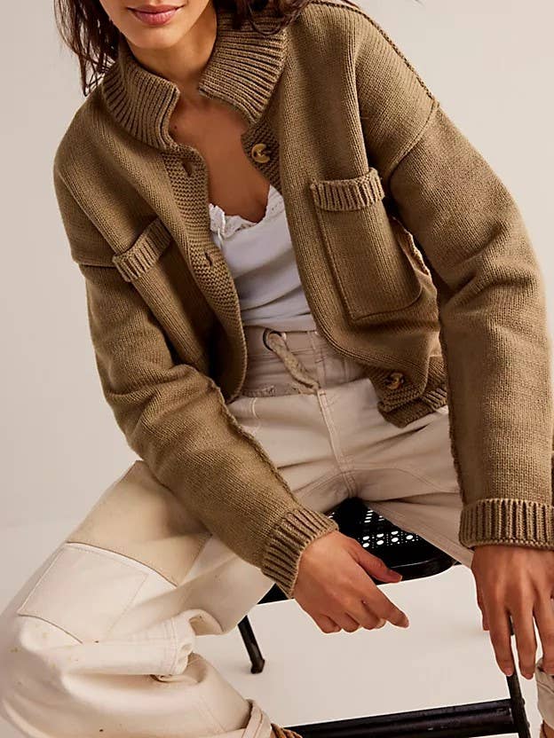 Feel Good Relaxed Fit Slouchy Button Down Knit Cardigan