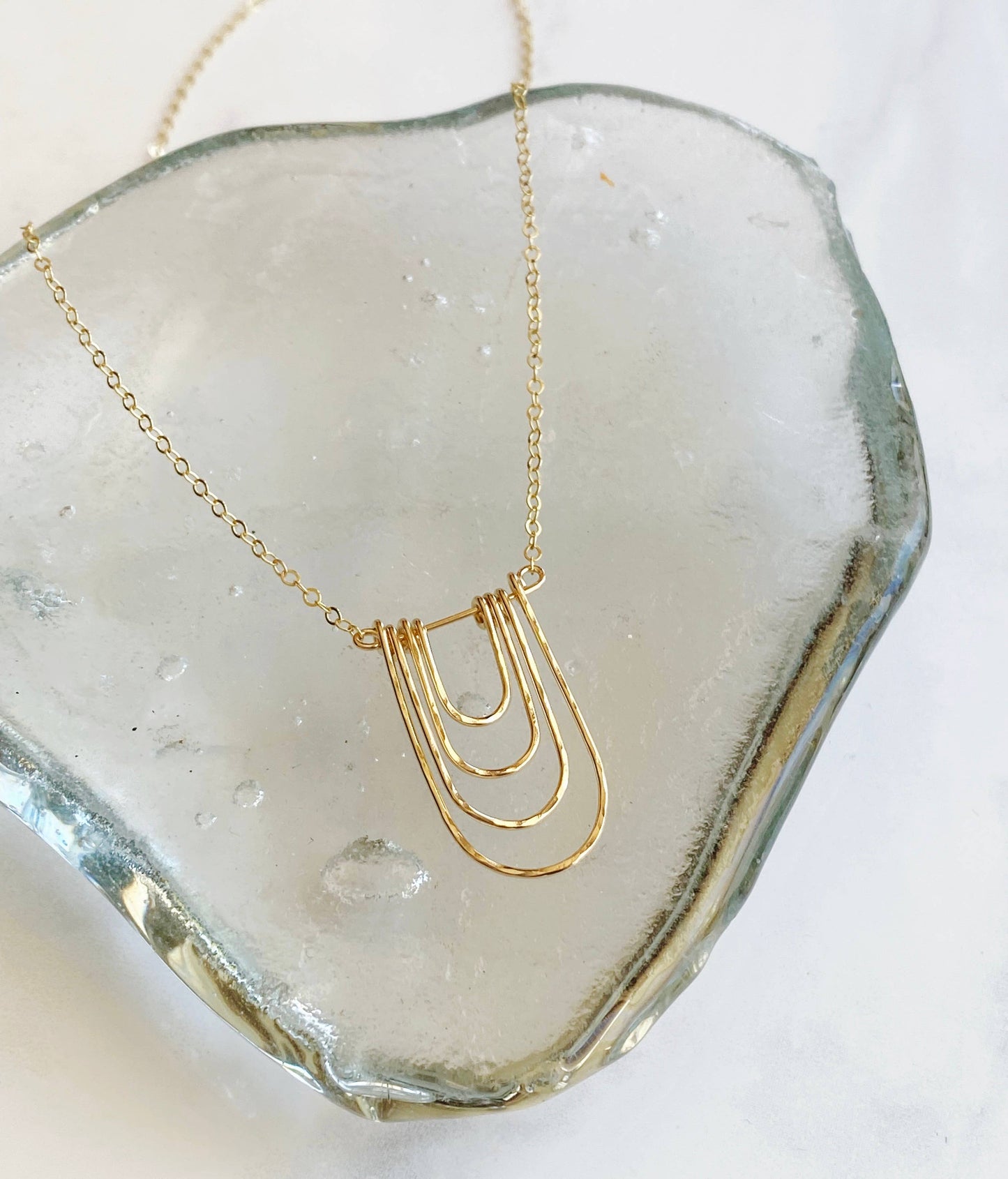 Modern Arc Necklace Gold Filled