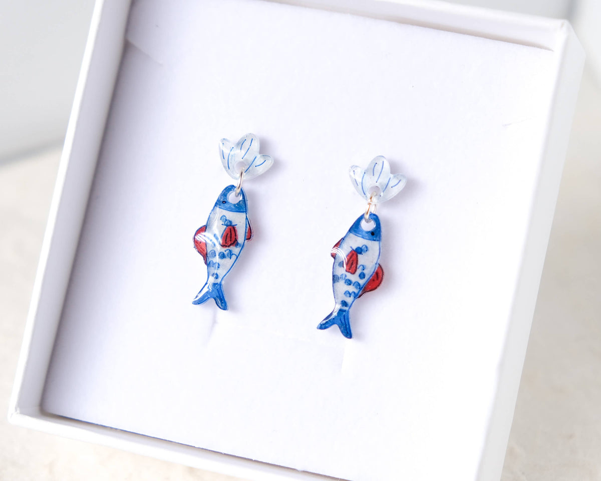 Mediterranean Coastal Fish Dangle Earrings