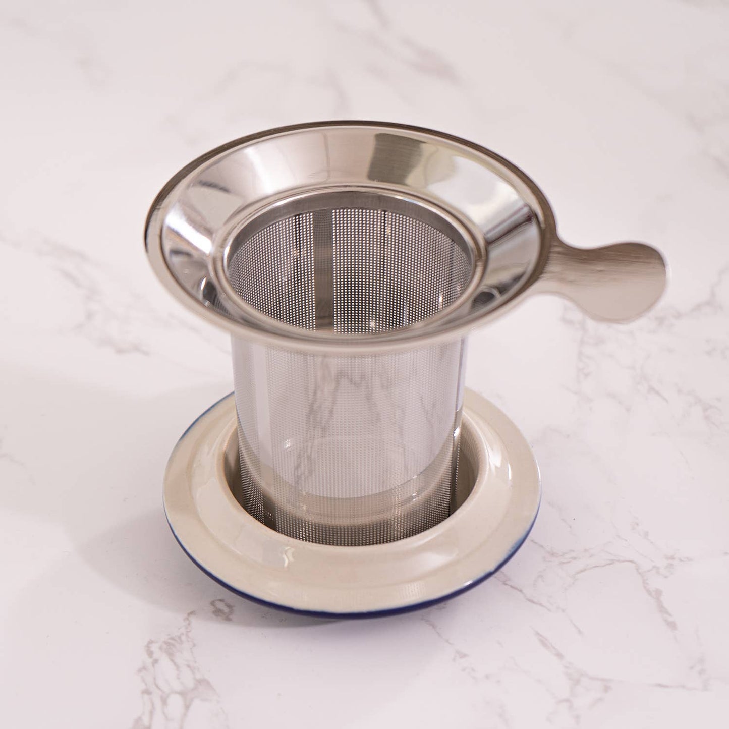 Japanese Crane Design 15oz Tea Mug With Lid and Infuser