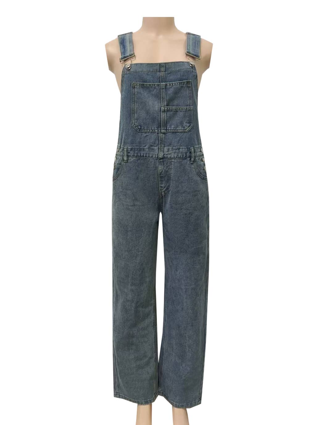 Classic Straight-Leg Denim Overalls