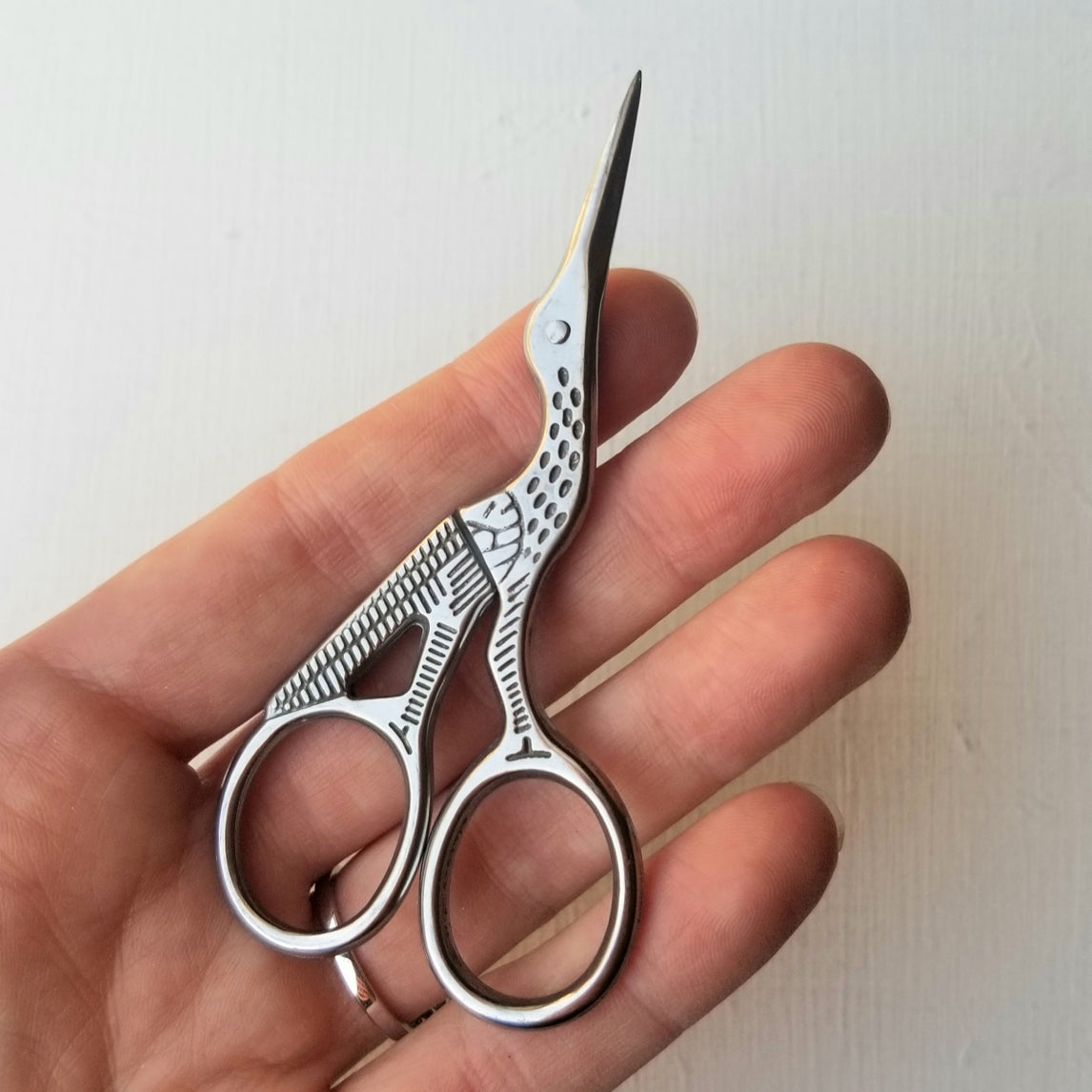 Classic Stork Hand Embroidery Scissors