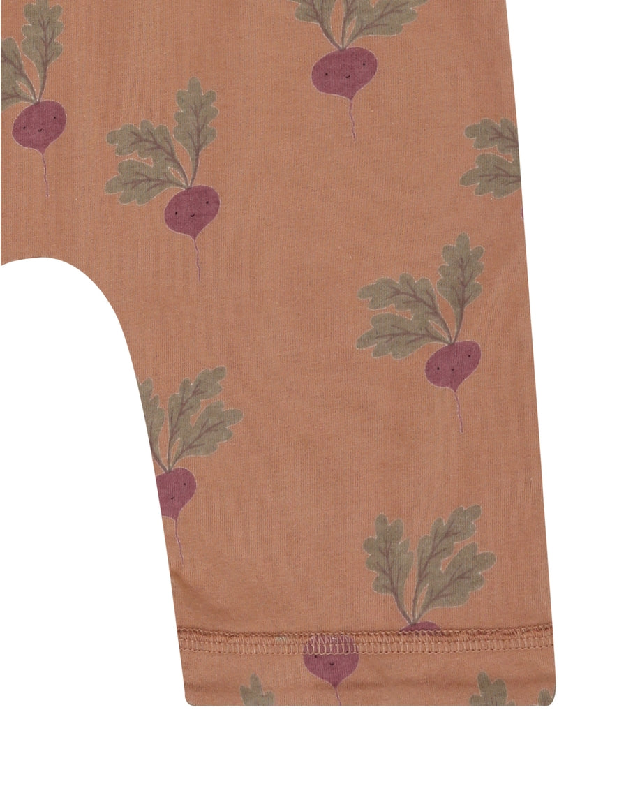 Beetroot Print Shortie Dungarees