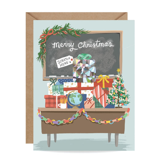 Scratch-off Teacher Christmas Card - Holiday Card