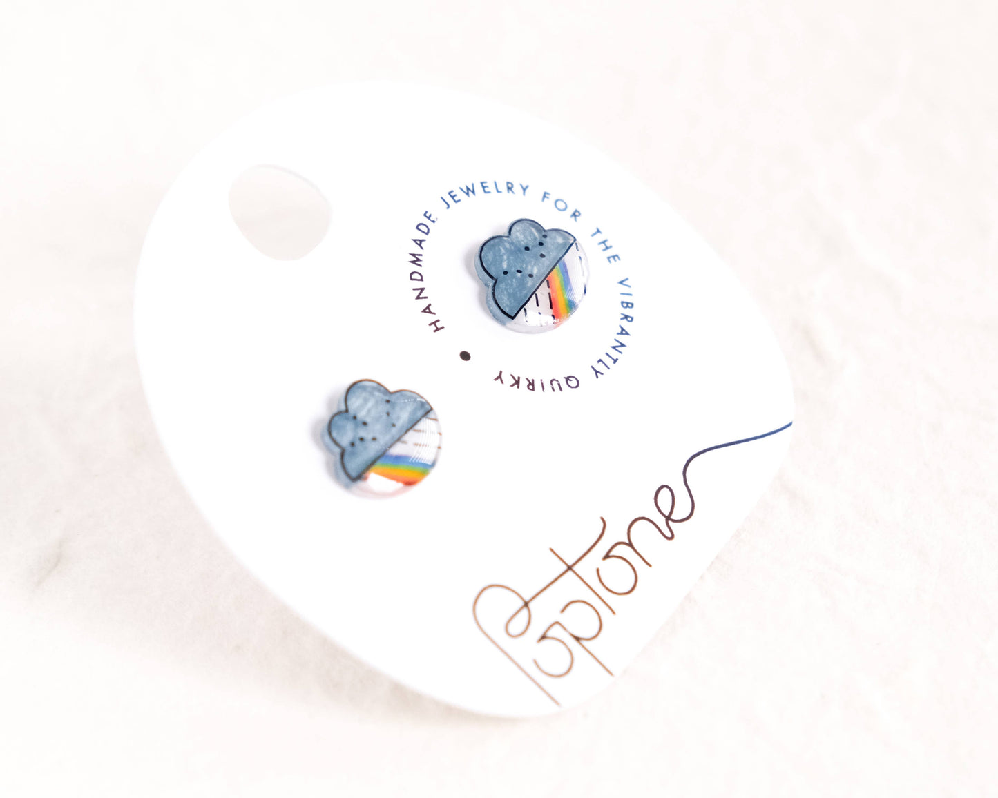 Rainbow Rain Cloud LGBT Pride Stud Earrings