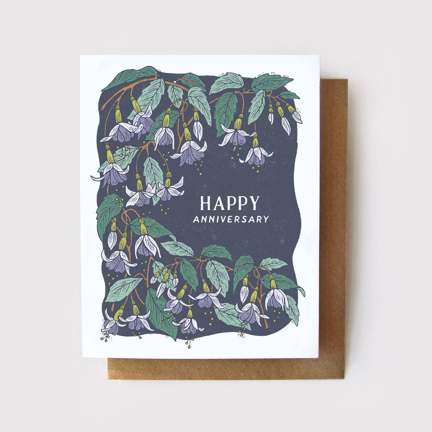 Happy Anniversary Midnight Fuchsia Card