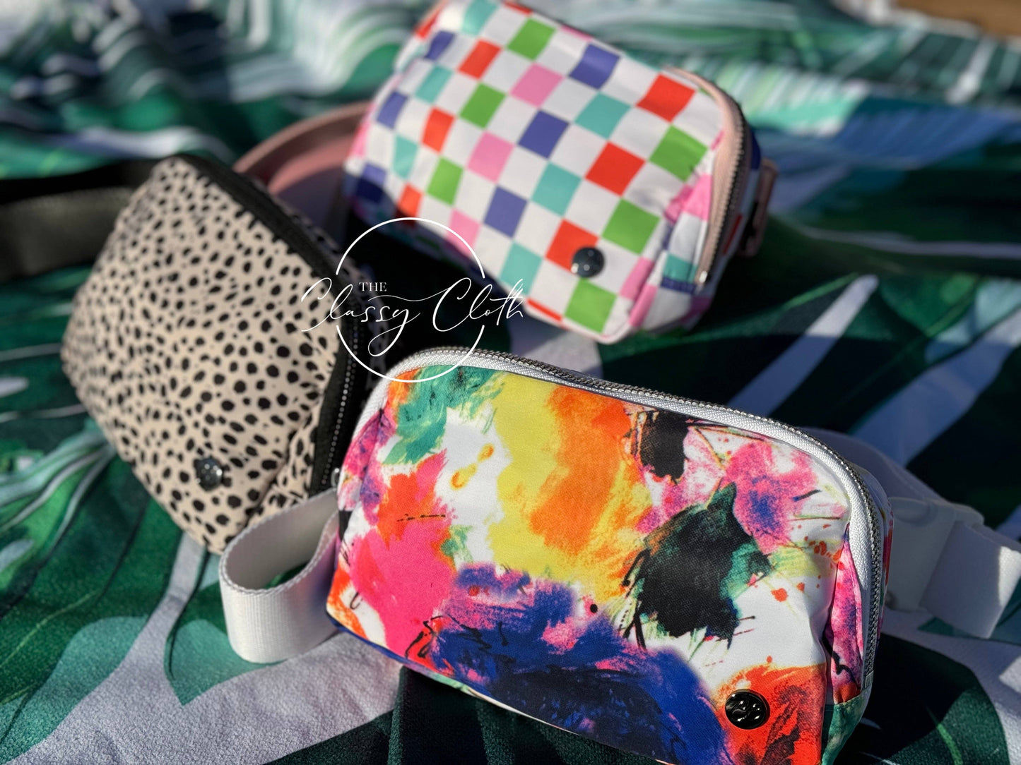 Nylon Belt Bag - Multicolored Checkered
