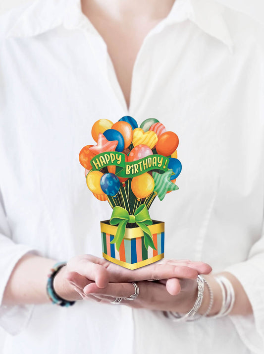 Mini Birthday Balloons Pop-up Greeting Card