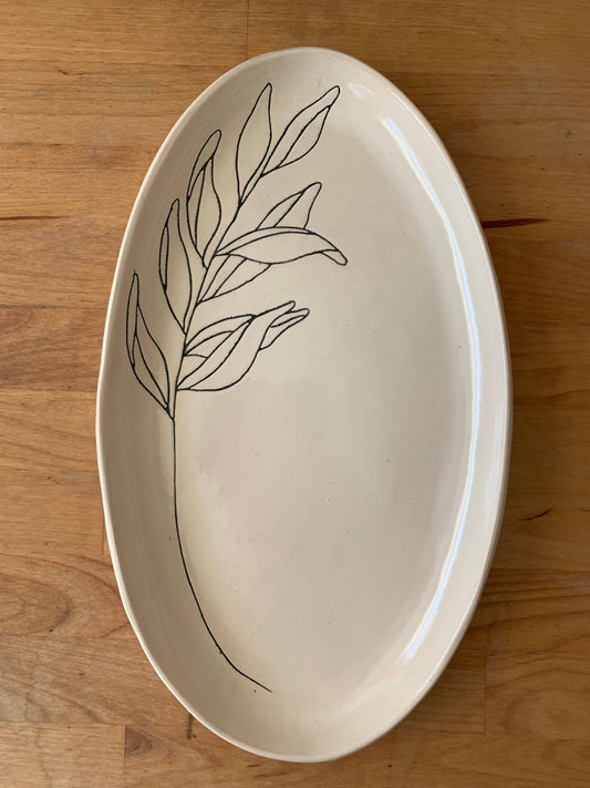 Oval Platter: Sage