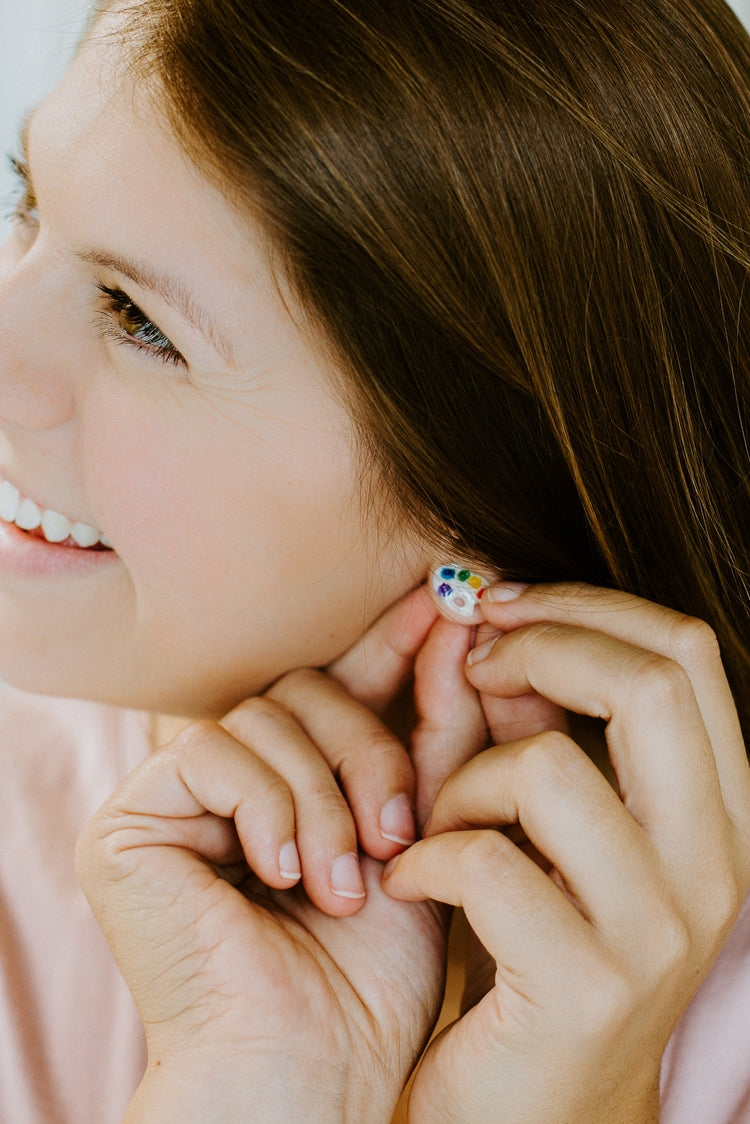 Artist Paint Palette Colorful Stud Earrings