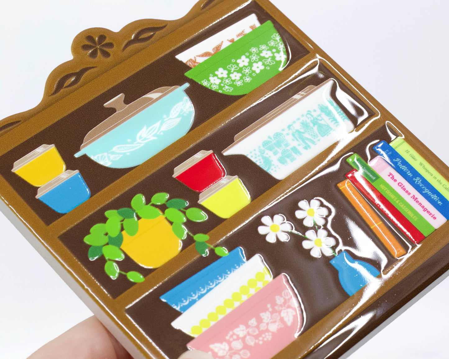 Retro Kitchen Hutch Ceramic Coaster – Pyrex-Inspired Gift