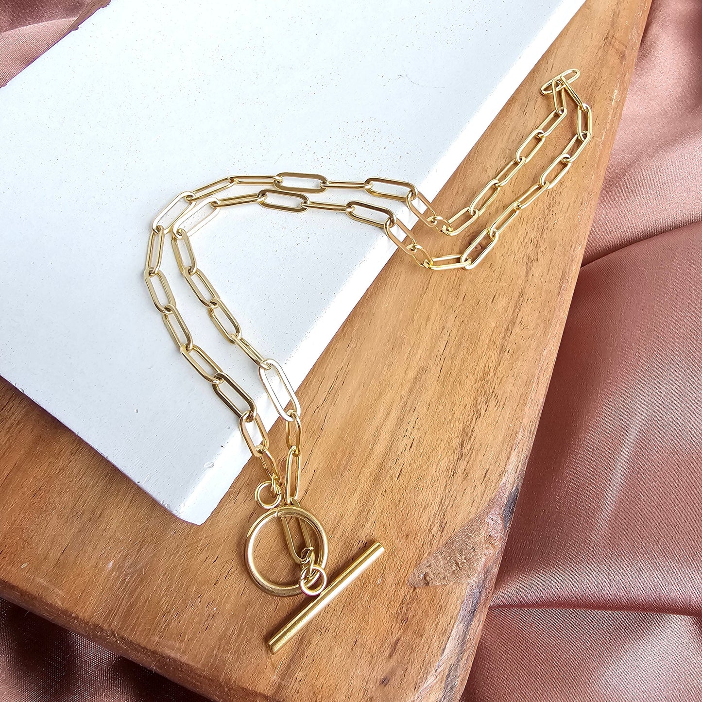 Luxe Gold Paper Clip Chain Necklce