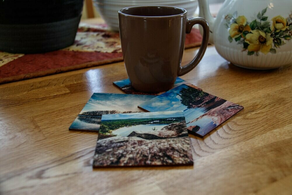 Scenic WI Wood Coaster Set