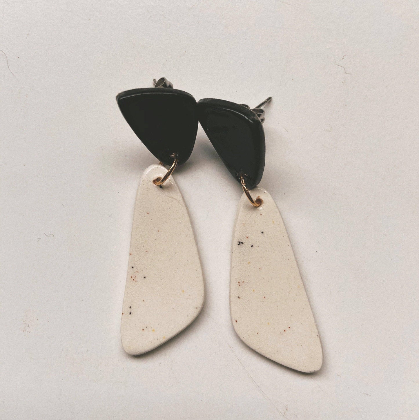 Dive Black & White Abstract Dangle Earrings