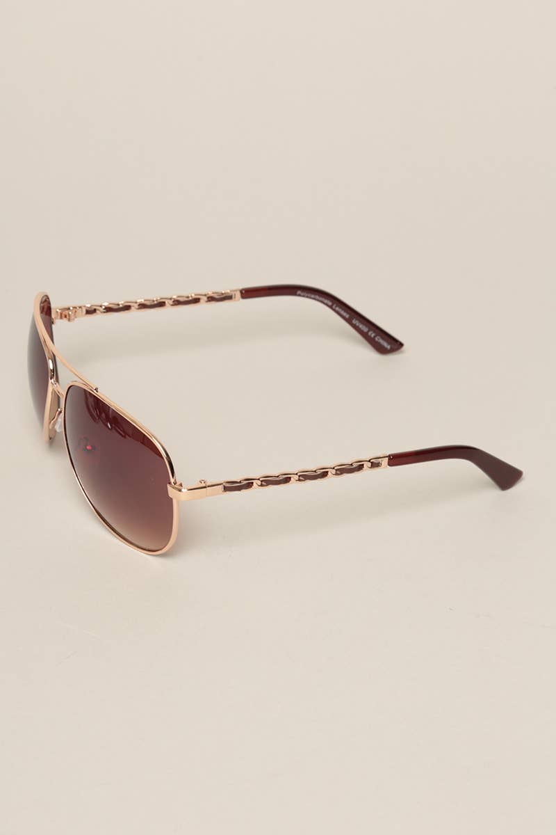 Chain Detail Aviator Sunglasses