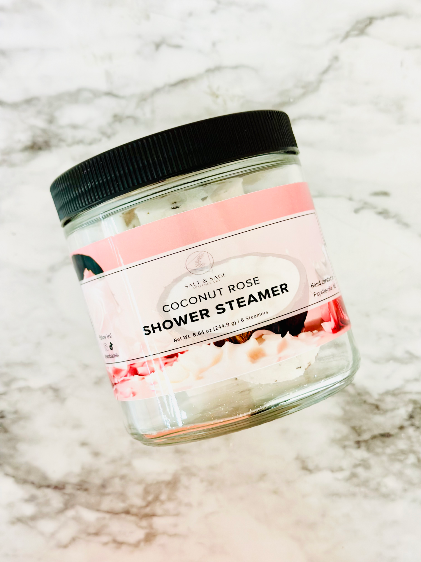Coconut Rose Shower Steamers- Regular Size