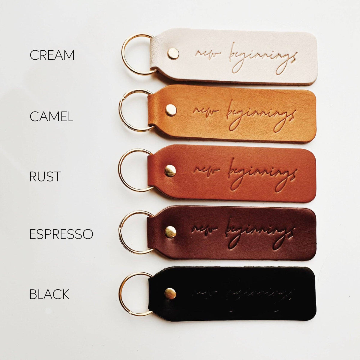 “New Beginnings” Script Keychain