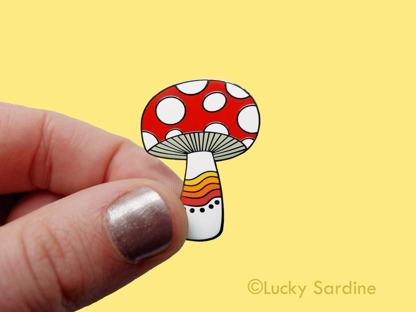 Mushroom Rainbow Enamel Pin