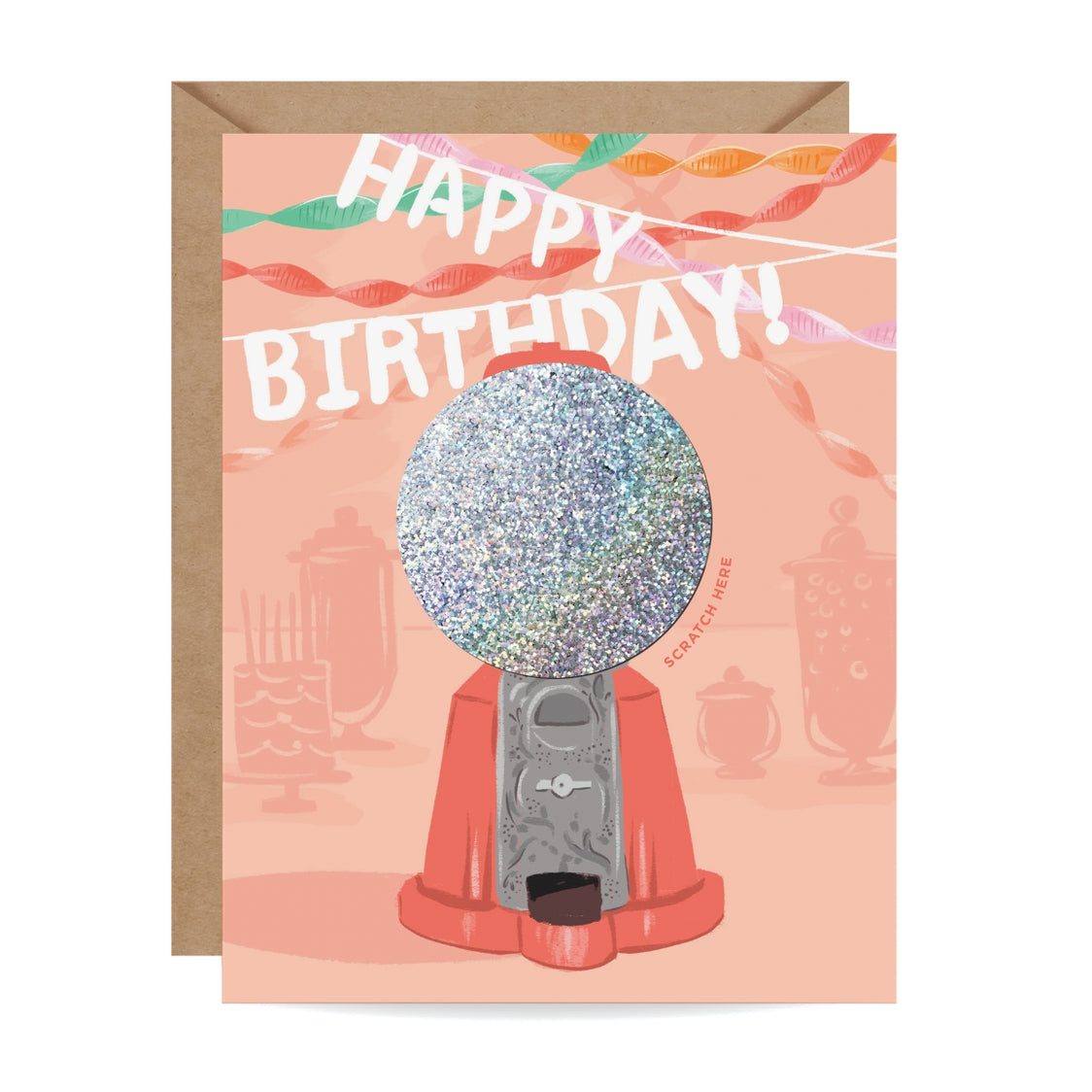 Scratch Off Gumball Machine Birthday Card