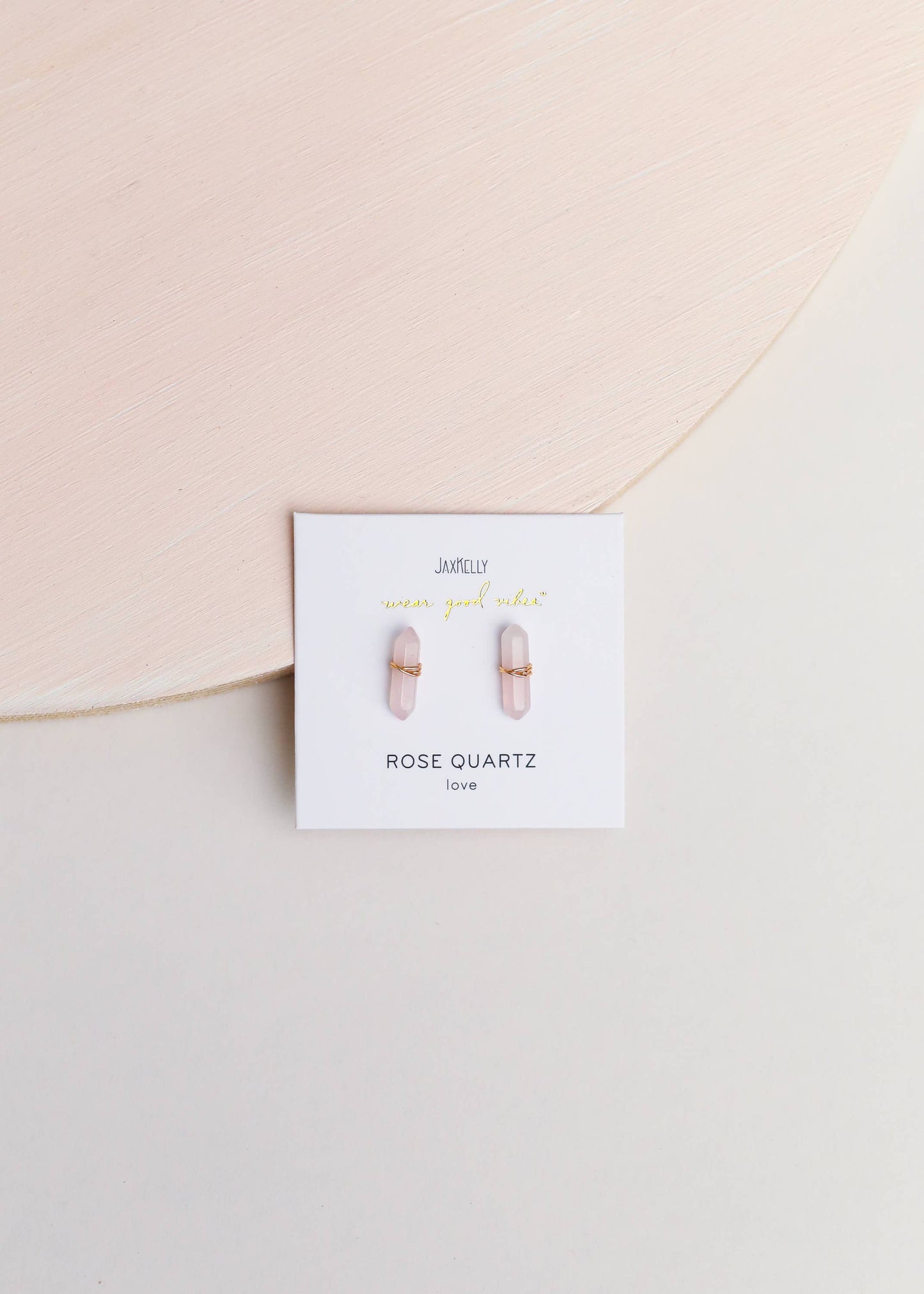 Mineral Point - Rose Quartz - Gold Wire Wrapped Earrings