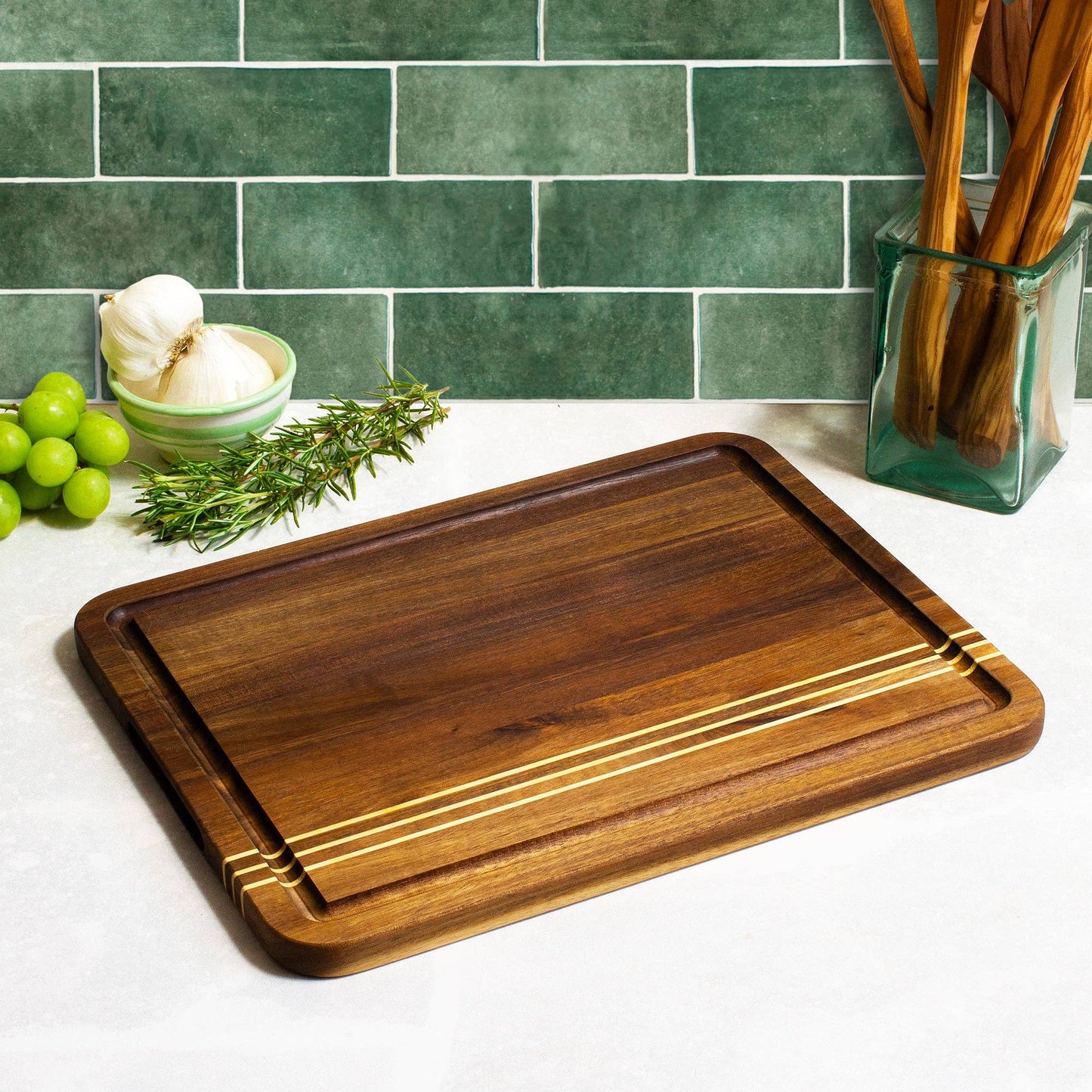 Rock & Branch® Acacia Wood Cutting Board with Juice Groove