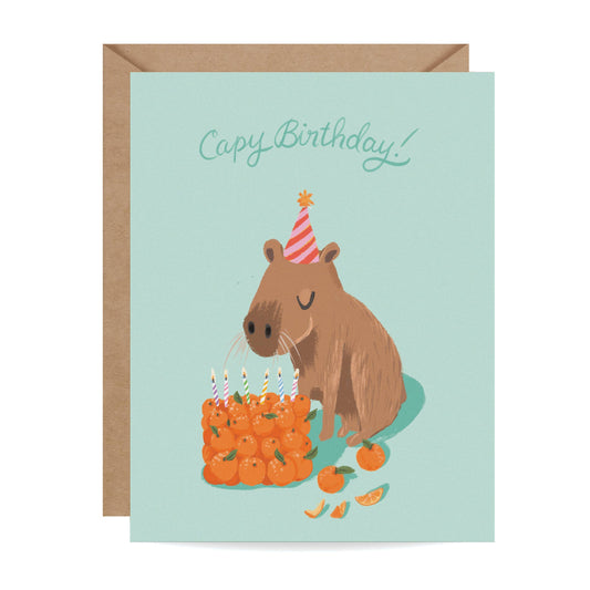Capybara Birthday Card
