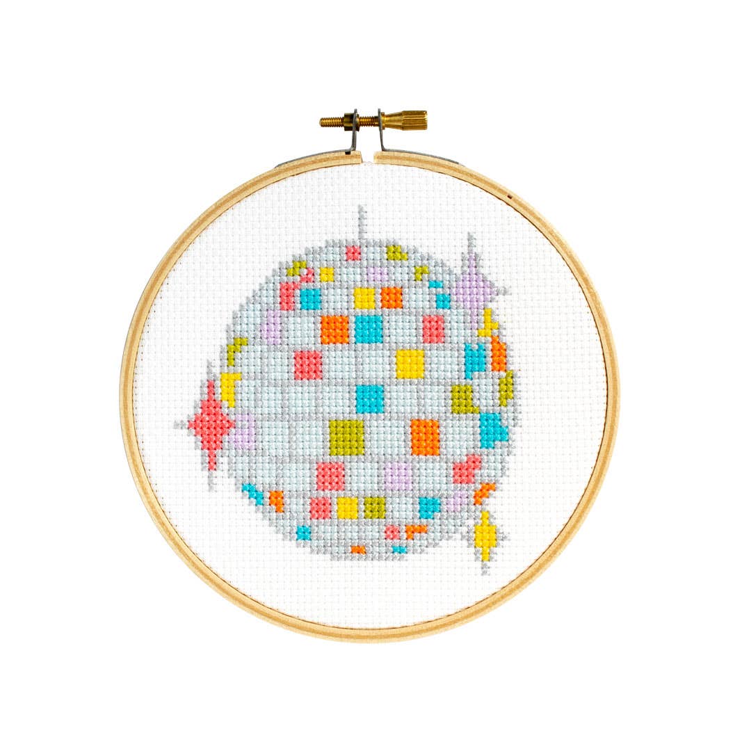 Disco Ball Cross Stitch Kit