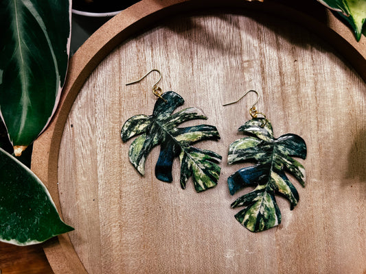 Thai Monstera Plant Leaf Earring