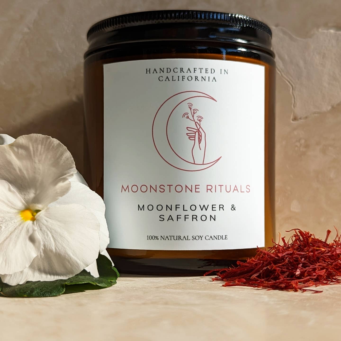 Moonflower & Saffron Candle by Moonstone Rituals