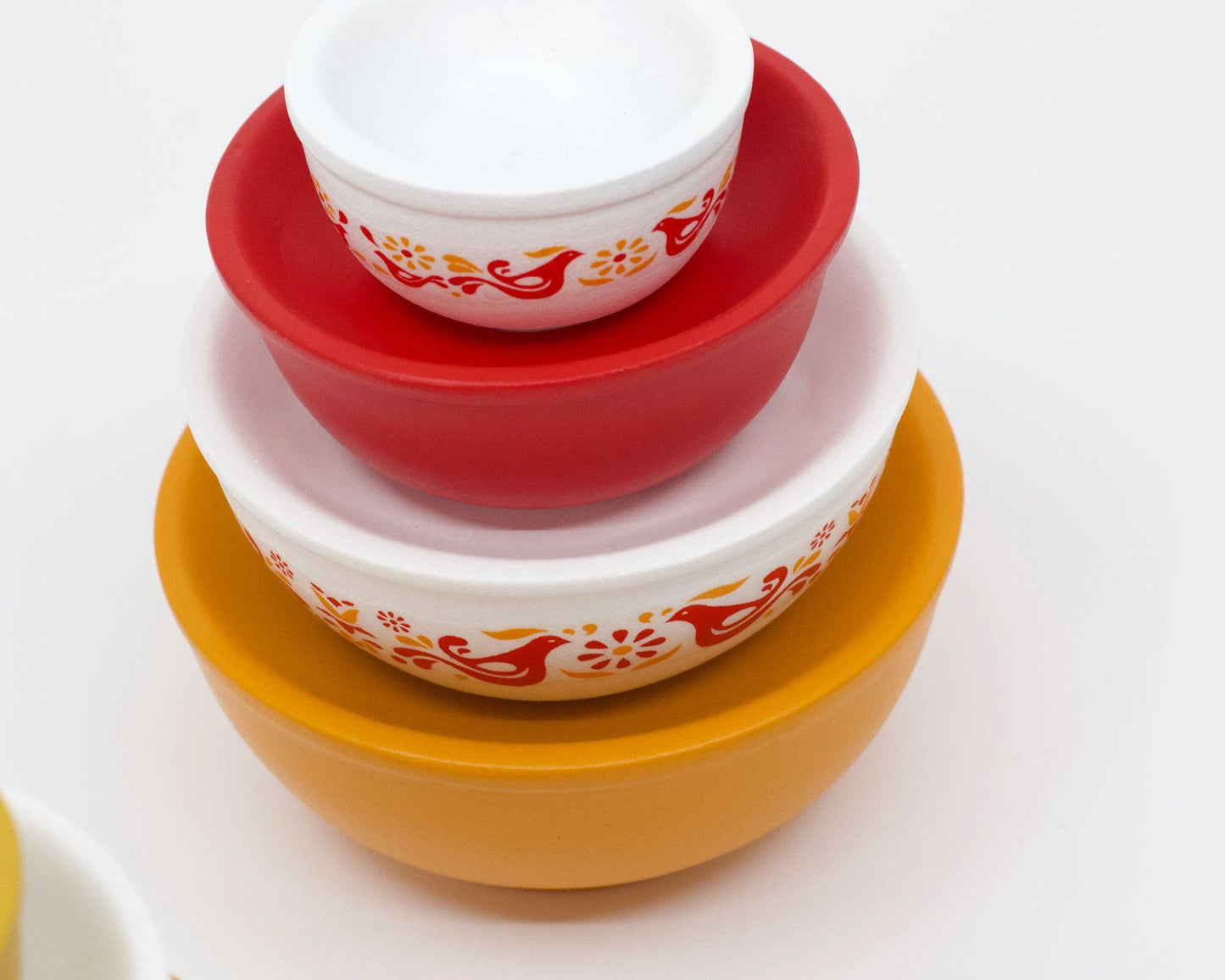 Mini Pyrex-Inspired Mixing Bowls – Retro Stackable Set
