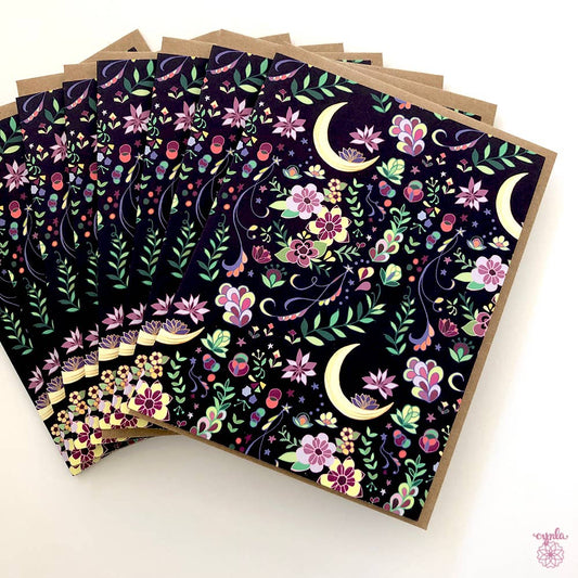 Crescent Moon Flowers Box of 8 Cards