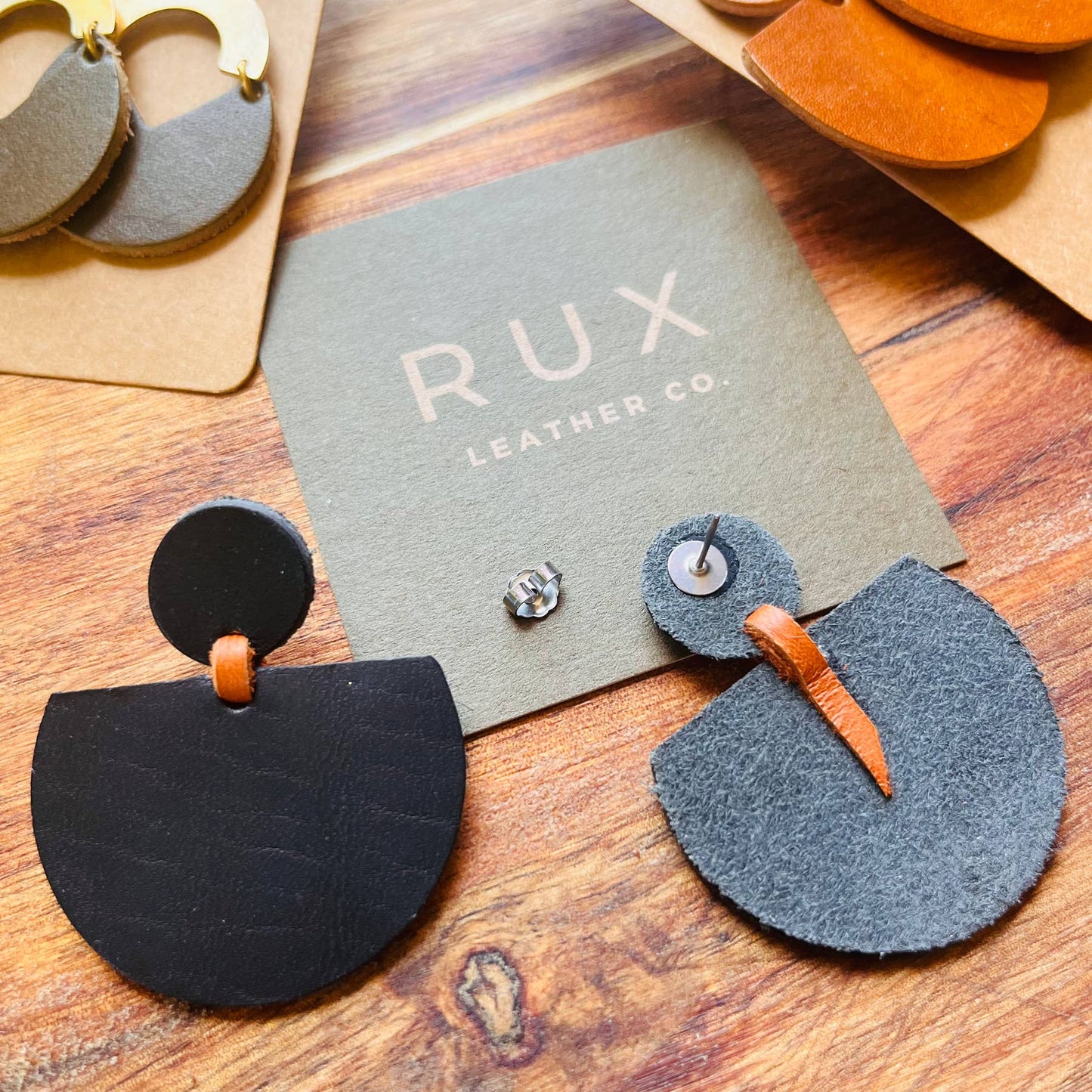 Handmade Leather Statement Earrings