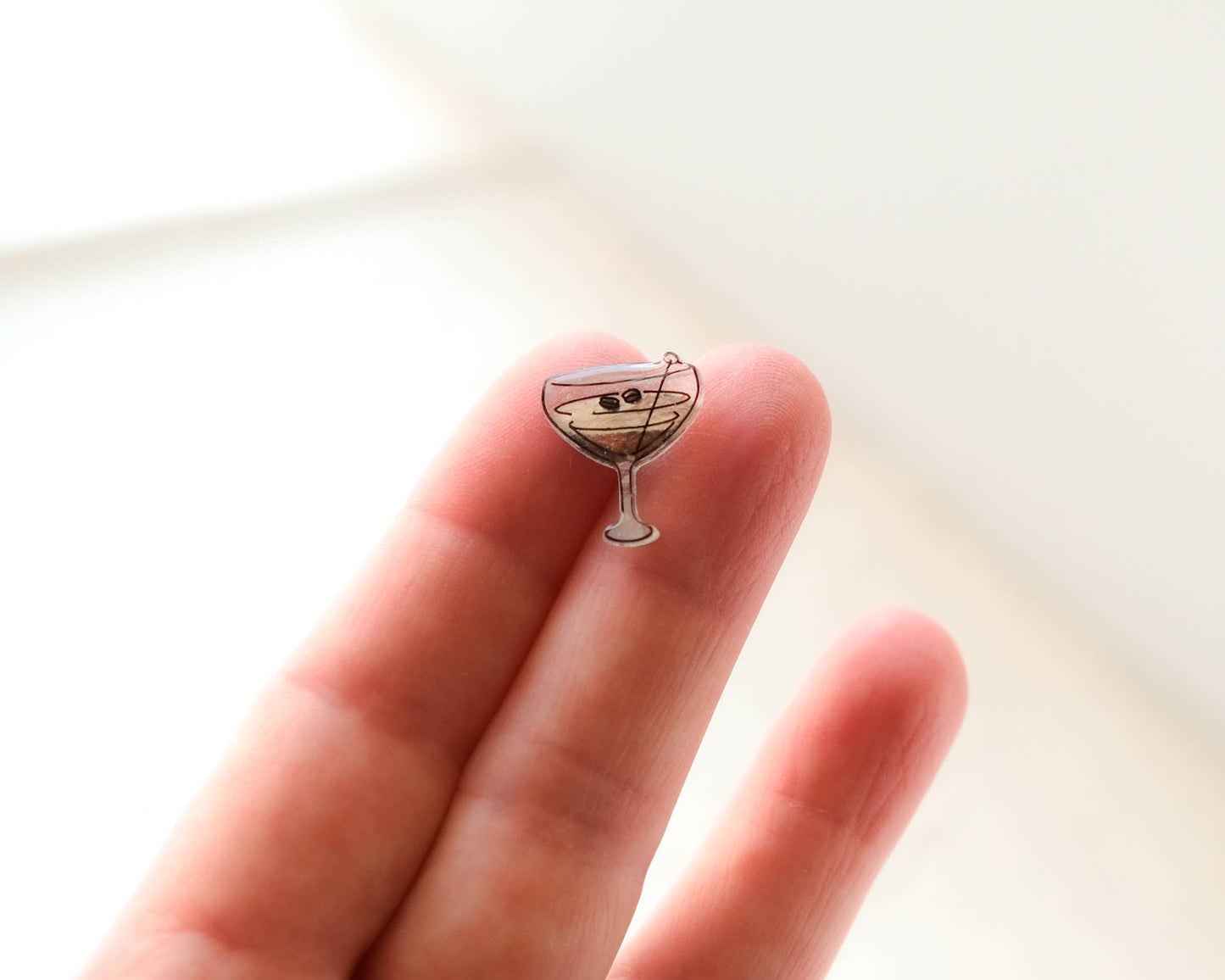 Espresso Martini Stud Earrings – Mini Coffee Cocktail Glass