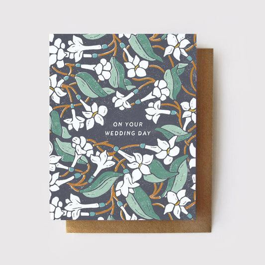 Jessamine Floral Wedding Day Card