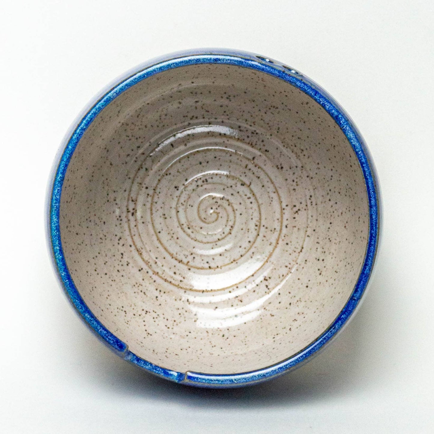 Rice/Noodle Bowl - Handmade Stoneware Clay - Blue Frost