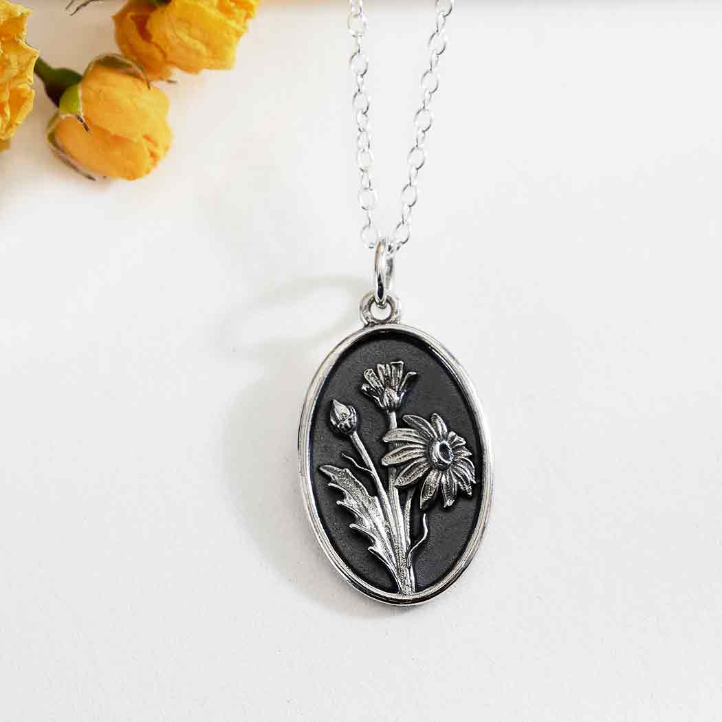 Sterling Silver Birthflower Necklaces