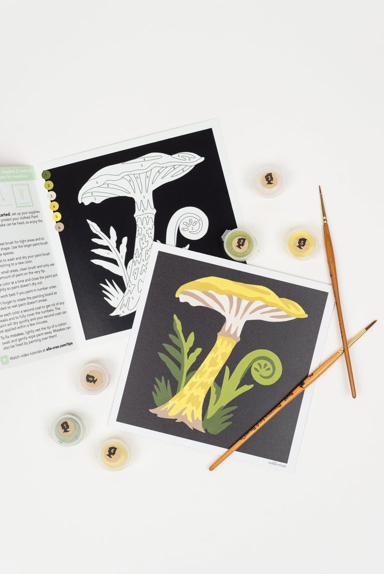 Fawn Mushrooms MINI Paint-by-Number Kit